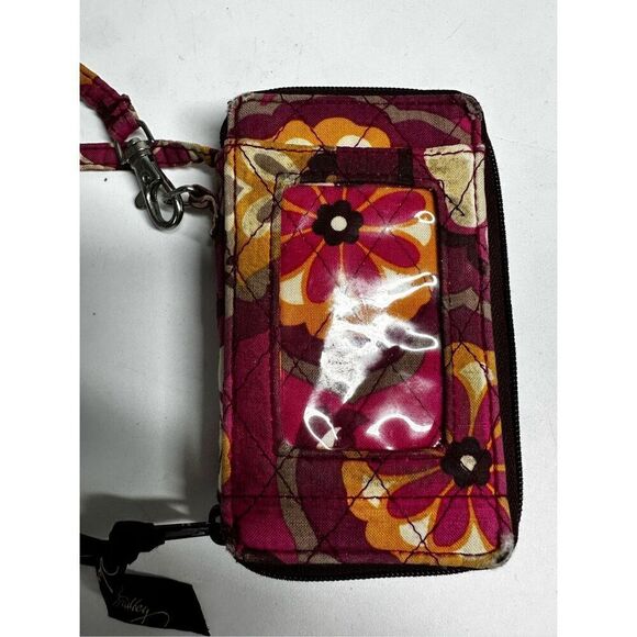 Vera Bradley Wallet Wrislet Pink Burgundy Quilted - Picture 8 of 9